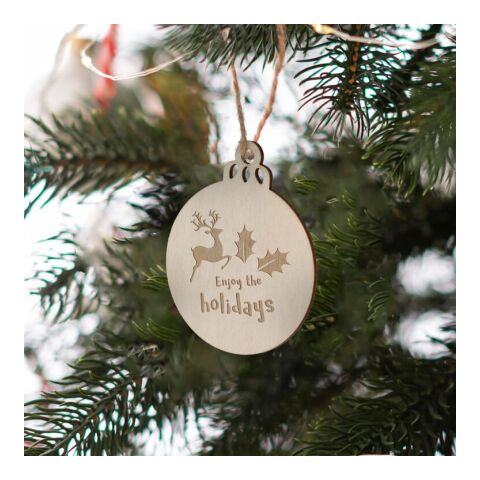 Ornement de Noël en bois en forme de boule Nature | sans marquage | non disponible | non disponible