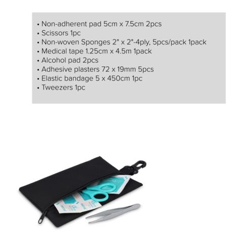 Trousse de premiers secours 14 pièces Rora noir | sans marquage | non disponible | non disponible