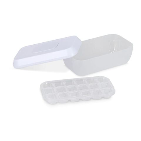 Bac à glaçons avec bouton poussoir Blanc | sans marquage | non disponible | non disponible