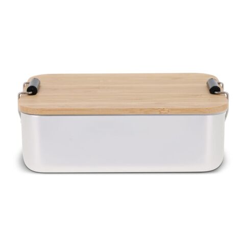 Boîte à lunch en aluminium avec couvercle en bambou Argent | sans marquage | non disponible | non disponible | non disponible