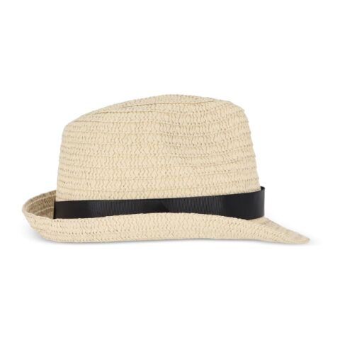 Chapeau de paille végétal avec bande colorée Noir | sans marquage | non disponible | non disponible