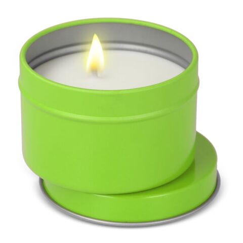 Bougie parfumée à base de plantes Kirtan dans une grande boîte en métal recyclé Vert clair | sans marquage | non disponible | non disponible