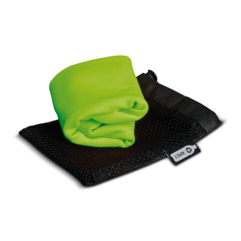 Serviette rafraichissante en R-PET 30X80cm Noir-Vert clair