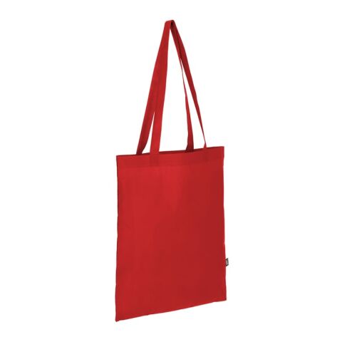 R-PET Sac de transport non tissé à longues poignées 38 x 42cm 75g/m² Rouge / blanc | sans marquage | non disponible | non disponible | non disponible
