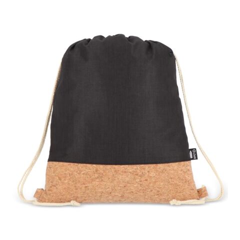 Sac à cordon R-PET &amp; liège 35 x 40cm Noir | sans marquage | non disponible | non disponible