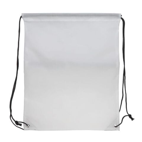 Sac à cordon 210T R-PET avec fermeture éclair Blanc | sans marquage | non disponible | non disponible | non disponible