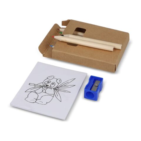 Set de coloriage de 8 pièces dans une boîte kraft Nature | sans marquage | non disponible | non disponible