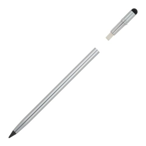 Crayon en aluminium longue durée avec gomme Argent | Impression Numérique | barrel | 95 mm x 5 mm | non disponible