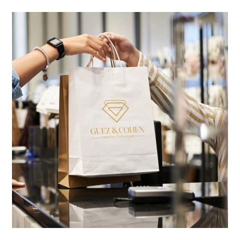 Sac en papier kraft 90g/m² 22x10x31cm Blanc | sans marquage | non disponible | non disponible | non disponible