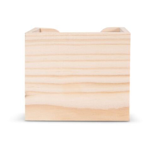 Bloc de papier 10x10x8.5cm FSC dans une boîte cubique en bois Nature | sans marquage | non disponible | non disponible | non disponible