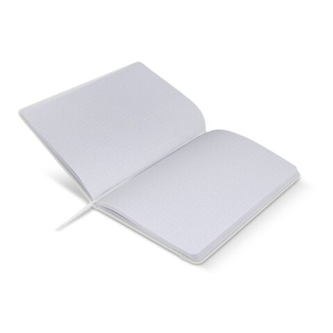 Cahier A5 PU avec pages quadrillées FSC Blanc | sans marquage | non disponible | non disponible