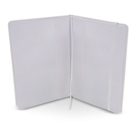 Cahier A5 PU avec pages quadrillées FSC Blanc | sans marquage | non disponible | non disponible