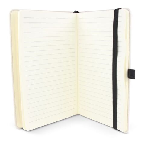 Carnet en coton recyclé et R-PET A5 Beige-Noir | sans marquage | non disponible | non disponible | non disponible