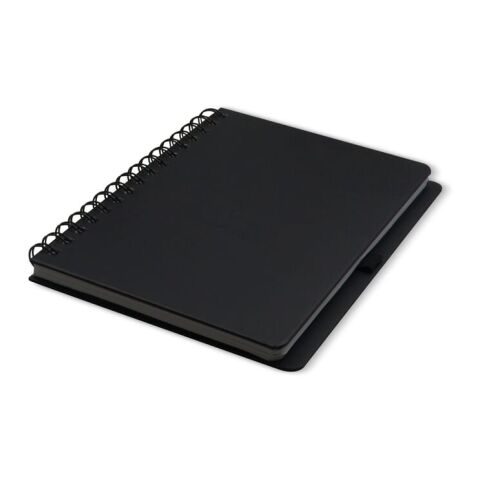 Carnet à spirales A5 avec papier recyclé noir | sans marquage | non disponible | non disponible