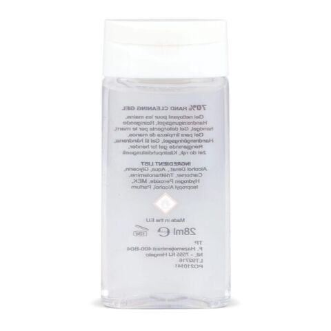 Flacon gel hydroalcoolique pour les mains. Fabrication Europe 28ml Transparent | sans marquage | non disponible | non disponible | non disponible
