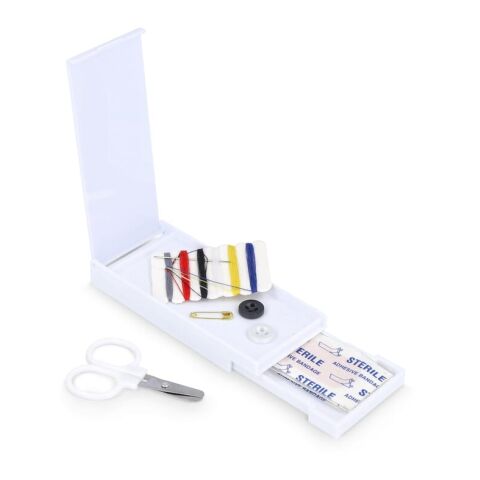 Trousse de couture et de pansements de voyage dans une boîte en PP Blanc | sans marquage | non disponible | non disponible