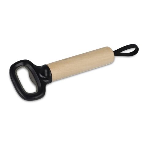 Décapsuleur avec manche en bois et dragonne noir | sans marquage | non disponible | non disponible | non disponible