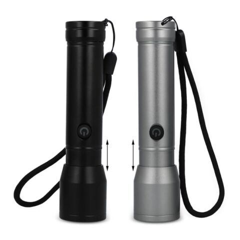 Torche rechargeable en aluminium recyclé IPX4 noir | sans marquage | non disponible | non disponible