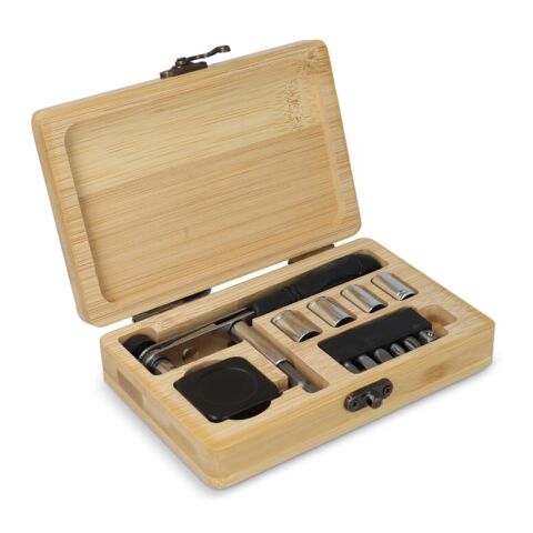 Set d'outils de 13 pièces dans une boîte en bambou FSC Nature | sans marquage | non disponible | non disponible