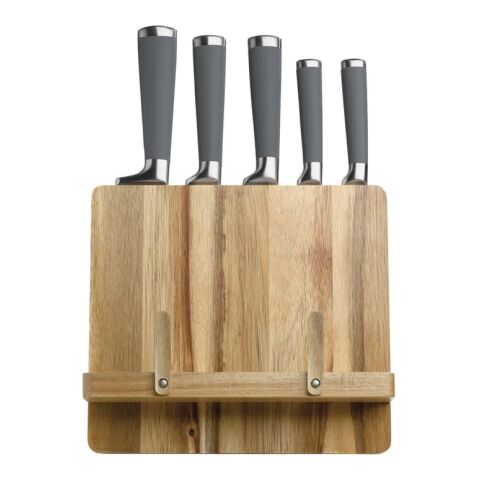 Support livre de cuisine avec 5 couteaux Nature | sans marquage | non disponible | non disponible | non disponible