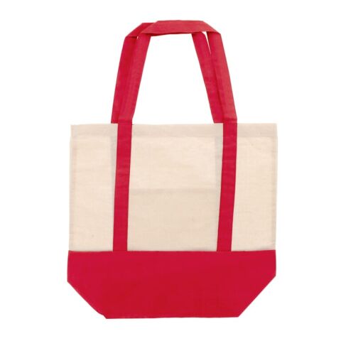 Sac à provisions en coton OEKO-TEX® 140g/m² 40x10x35cm Rouge / blanc | sans marquage | non disponible | non disponible | non disponible