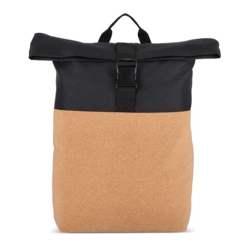 Sac à dos à roulettes en liège et R-PET 18L Noir | sans marquage | non disponible | non disponible | non disponible