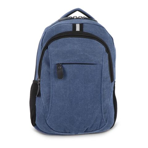 Sac à dos en toile de coton recyclé Harper bleu/noir | sans marquage | non disponible | non disponible | non disponible