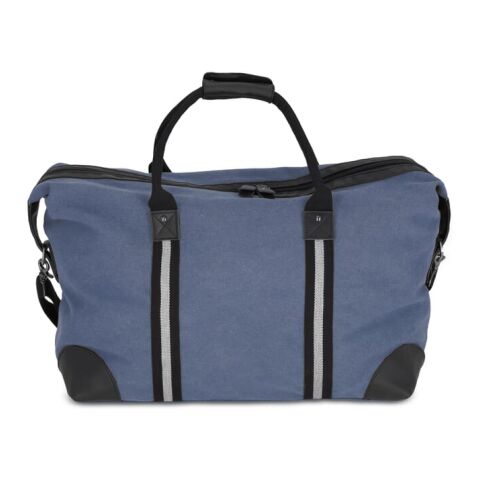 Sac de week-end en toile de coton recyclé Harper Bleu foncé | Transfert numérique | sur la pochette | 120 mm x 120 mm