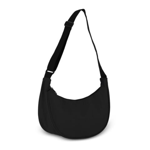 Sac à bandoulière demi-lune en R-PET 600D enduit de PU Noir | sans marquage | non disponible | non disponible