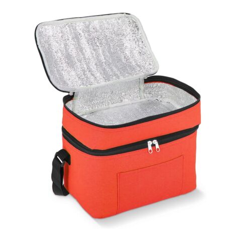 R-PET 600D Sac isotherme à double compartiment 30 x 20 x 25cm 12L Rouge / blanc