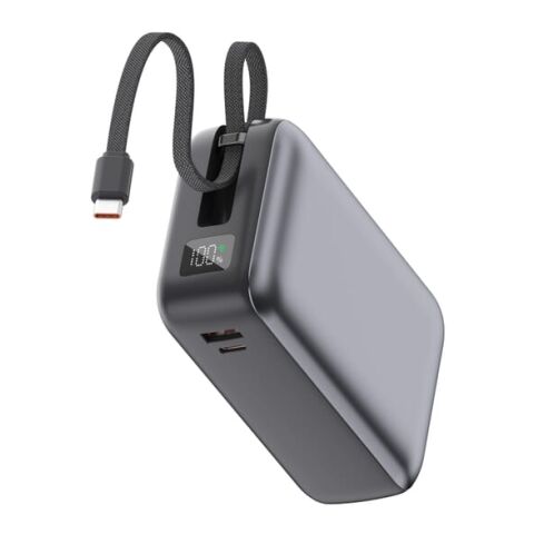 Batterie externe Nova 65W avec câble USB-C intégré, 30000 mAh Gris foncé | sans marquage | non disponible | non disponible