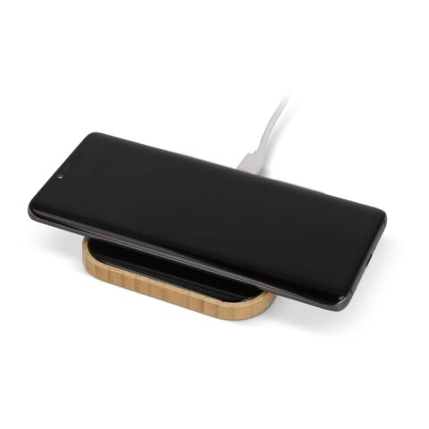 Chargeur sans fil bambou et verre 10W Noir | sans marquage | non disponible | non disponible | non disponible