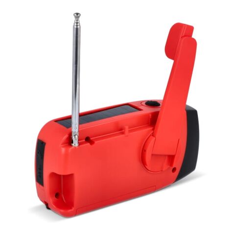 SafeSound Radio d'urgence solaire avec manivelle et powerbank Rouge / blanc | sans marquage | non disponible | non disponible