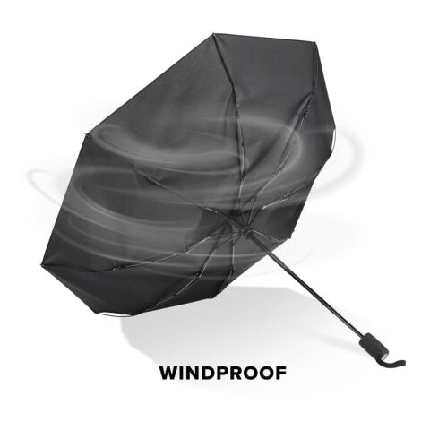 Taman Pongee 21" Parapluie pliable Ouverture et fermeture automatique Noir