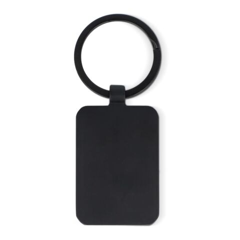 Porte-clés en bambou et métal rectangulaire Noir | sans marquage | non disponible | non disponible | non disponible