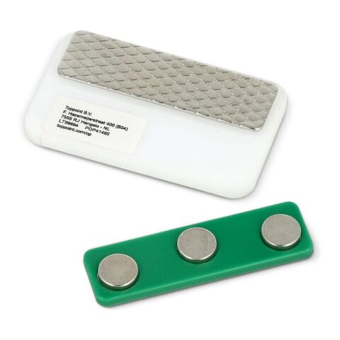 Badge aimanté 50x30mm Blanc