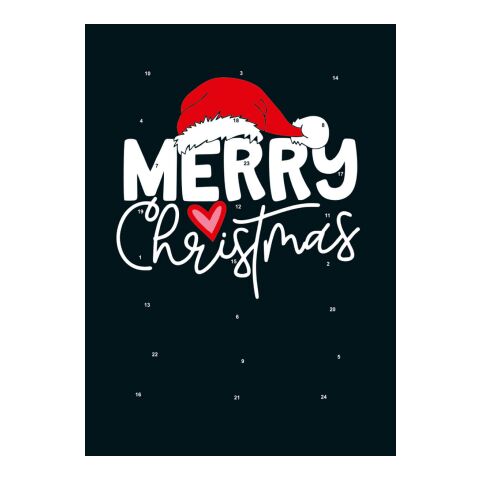 Calendrier de l’avent – Coffret cadeau – motif standard personnalisé – avec des napolitains sans marquage | Décoration de Noël | Joyeux Noël Noir