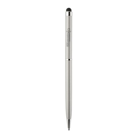 Stylo Sleek Stylus mat Argent | Sérigraphie 1 couleur | Corps-centré clip | 15.00 mm x 38.00 mm