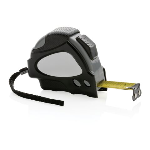 Mètre ruban Auto stop 8M/25mm en plastique recyclé RCS noir | sans marquage | non disponible | non disponible