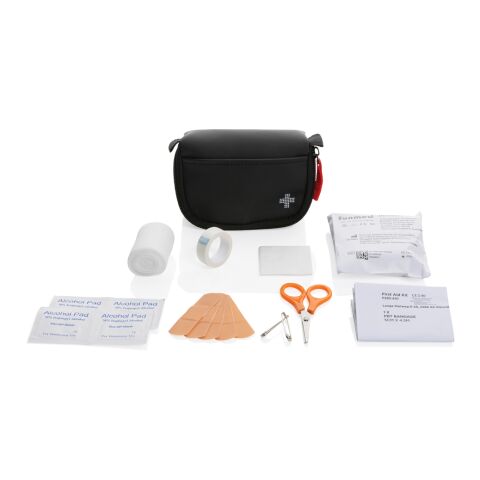 Set premiers secours taille poste en PU nubuck recyclé RCS noir | sans marquage | non disponible | non disponible