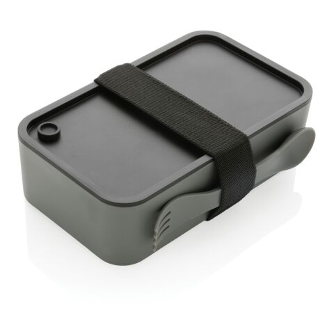 Lunch box avec cuichette en rPP GRS gris | sans marquage | non disponible | non disponible