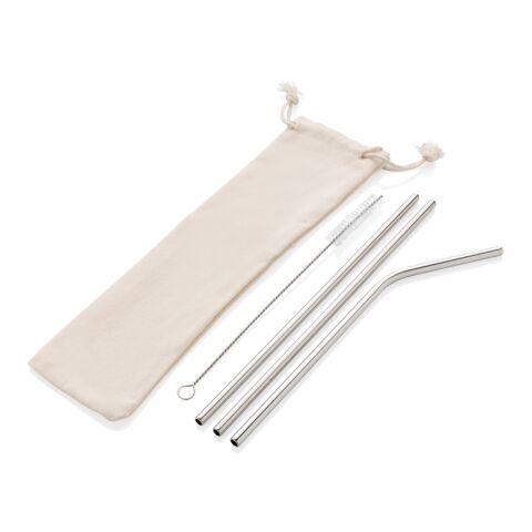 Set de pailles en acier inoxydable argent | sans marquage | non disponible | non disponible