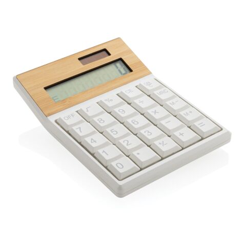 Calculatrice en bambou FSC® et plastique recyclé RCS Utah marron | sans marquage | non disponible | non disponible