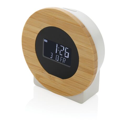 Horloge bureau en bambou FSC® et plastique recyclé RCS Utah marron | sans marquage | non disponible | non disponible