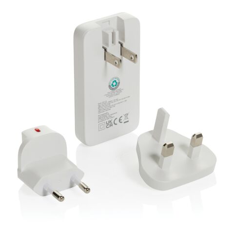 Chargeur plat 65W GAN avec connecteurs universels Fluxo RCS blanc
