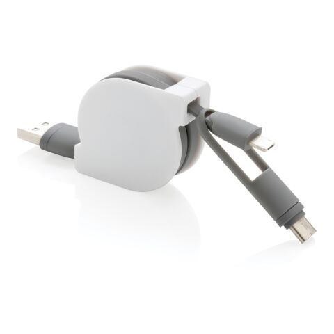 Câble rétractable 3 en 1 gris | sans marquage | non disponible | non disponible