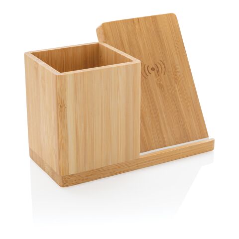 Chargeur sans fil 10W en bambou FSC® Calgary marron | sans marquage | non disponible | non disponible