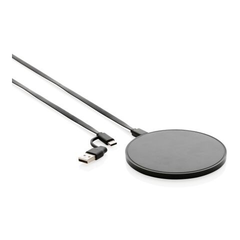 Chargeur induction 10W en plastique recyclé RCS noir | sans marquage | non disponible | non disponible