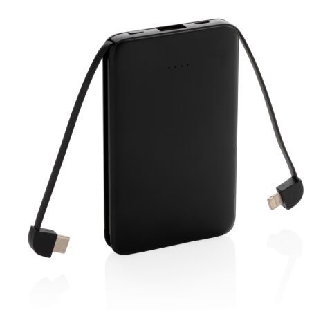 Batterie de secours 5000 mAh avec câble intégré noir | sans marquage | non disponible | non disponible