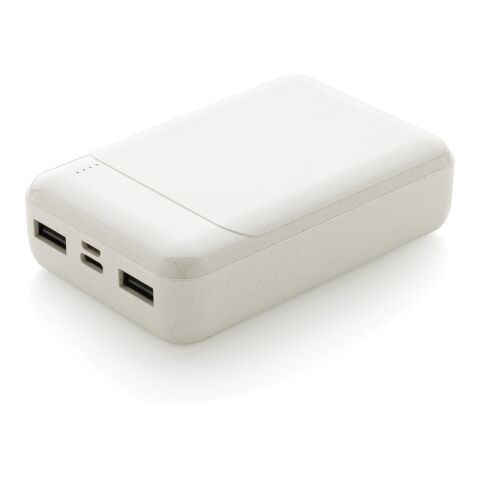 Batterie de secours 10.000 mAh en plastique recyclé RCS blanc | sans marquage | non disponible | non disponible